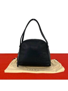 Loewe Vintage Anagram Logo Nappa Leather Mini Handbag Black